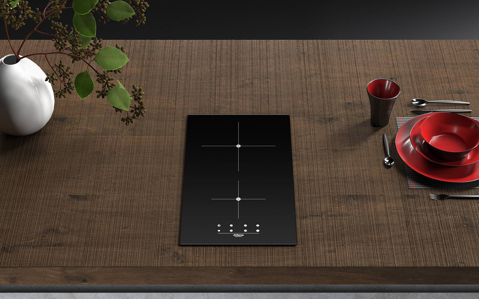 Airforce Pop 30cm Domino Induction Hob 2 Zone with Touch Control with Built in Integra System