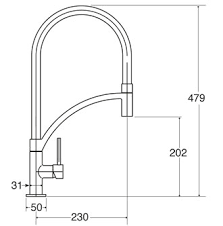 CDA  TV14WH Single lever tap with white pull-out spout