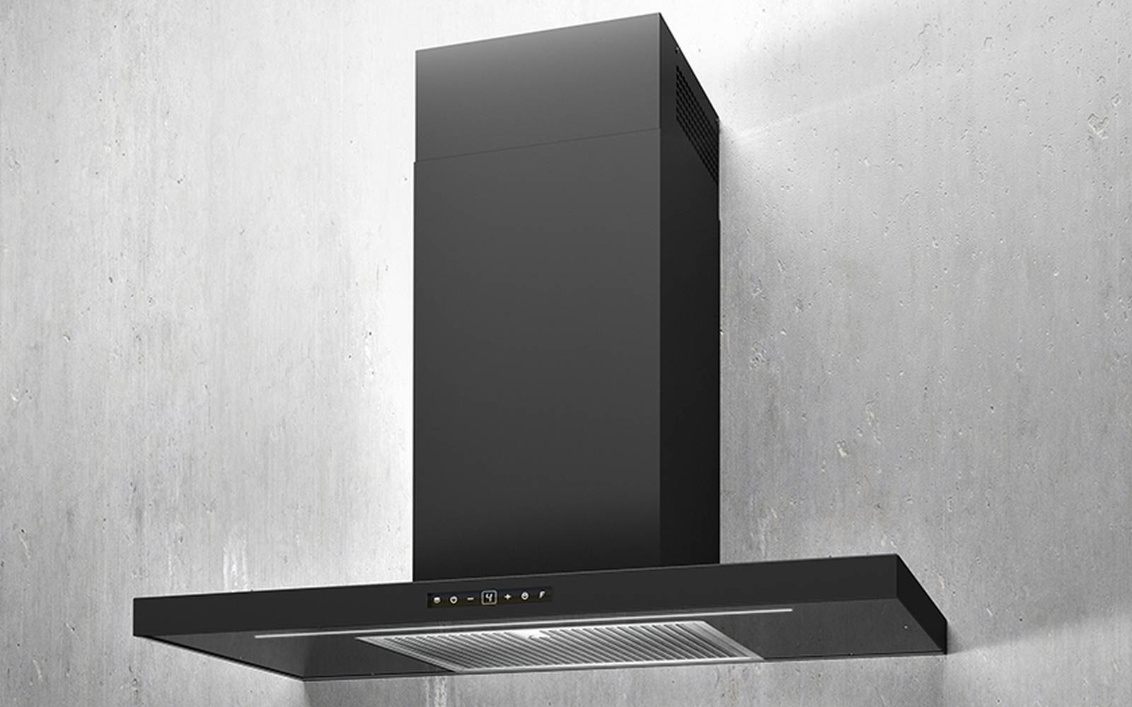 Airforce F201 90cm Wall Mounted Cooker Hood with Glass Bottom Panel touch control- Black
