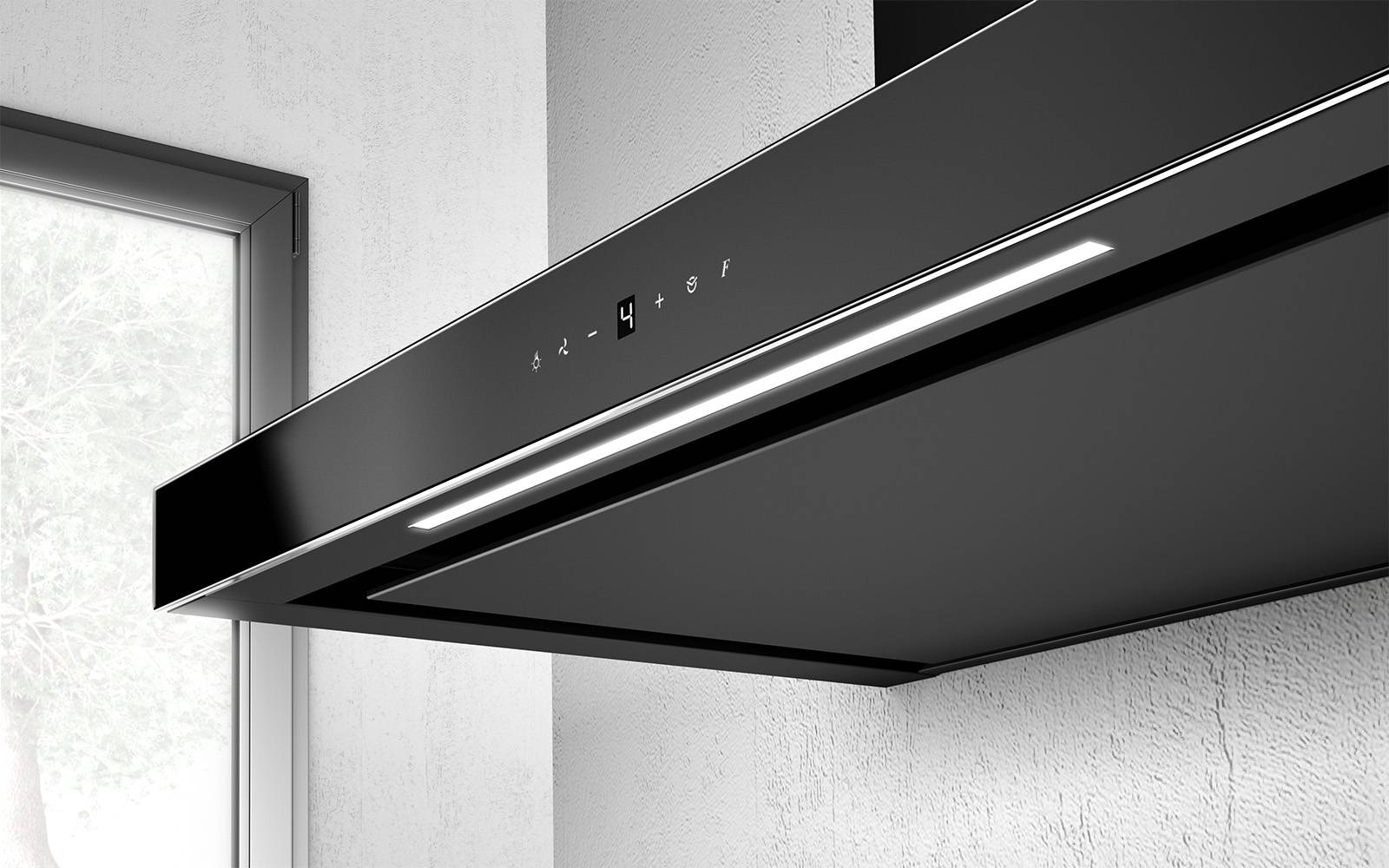 Airforce F213 90cm Wall Mounted Cooker Hood with Touch Control - Black Finish