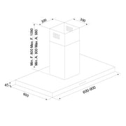 Airforce F97 90cm Island Cooker Hood with Touch Controls in Stainless Steel Finish