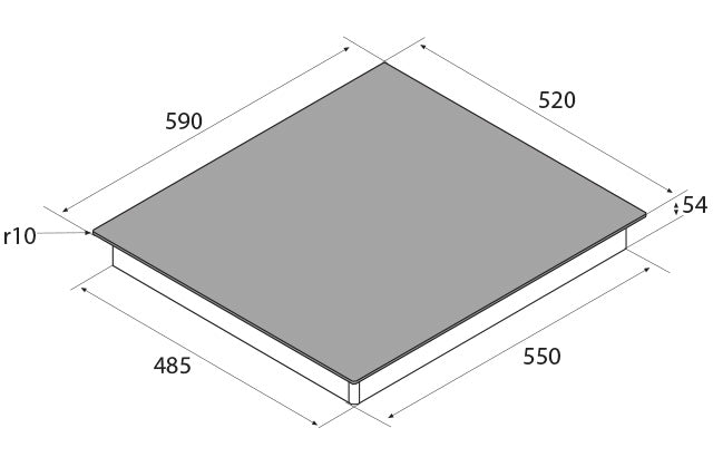 Airforce Integra 60-4 59cm 4 zone Induction hob with touch control