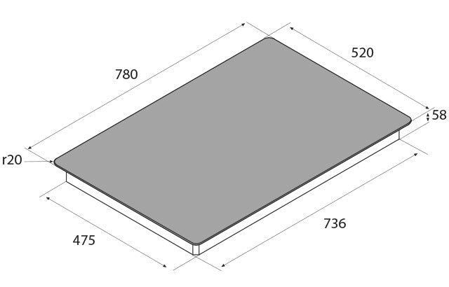 Airforce Integra 80-4 B 78cm 4 Zone Induction Hob with touch control also bridgable function