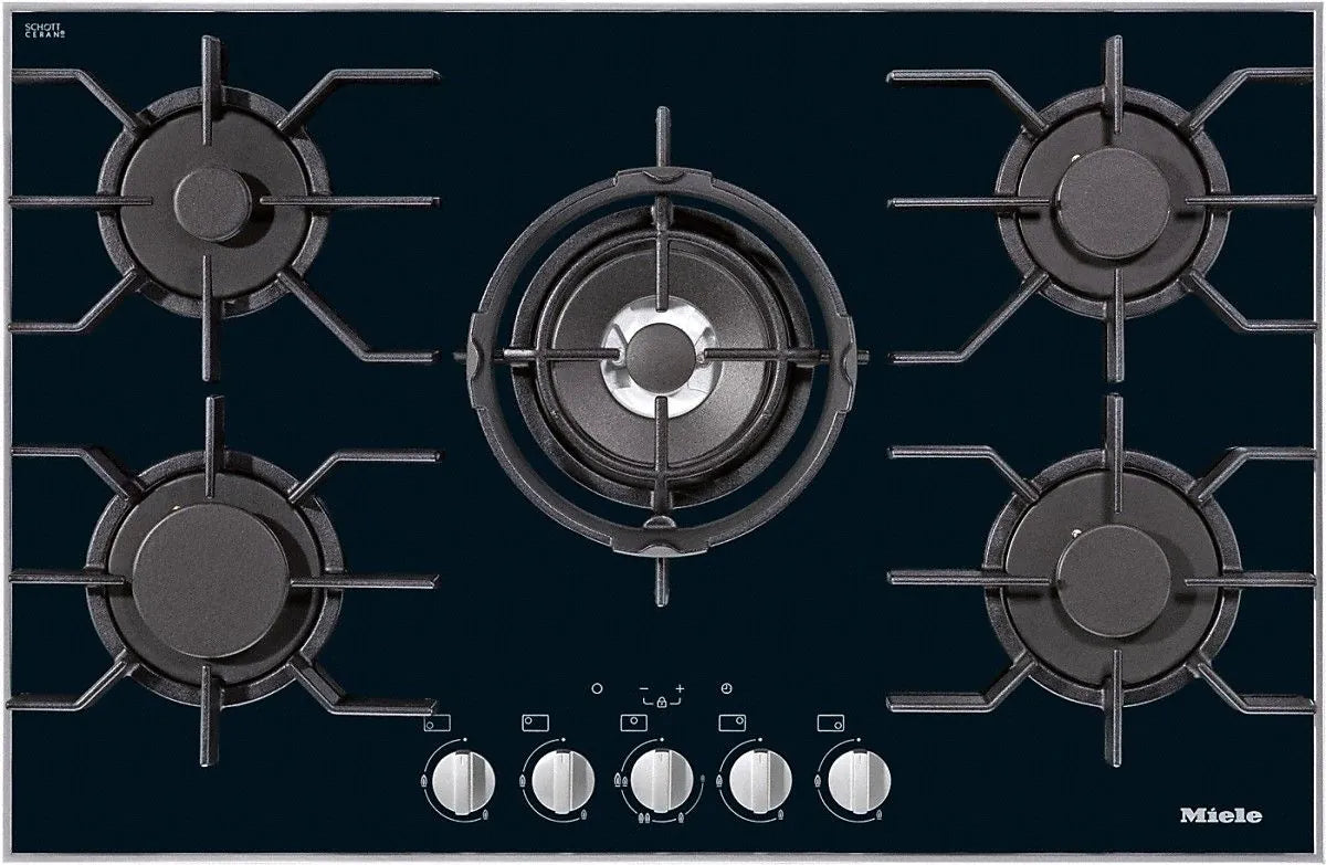 Miele 80.6 5 Zone Gas Hob KM 3034-1 Black Stainless Steel Finish