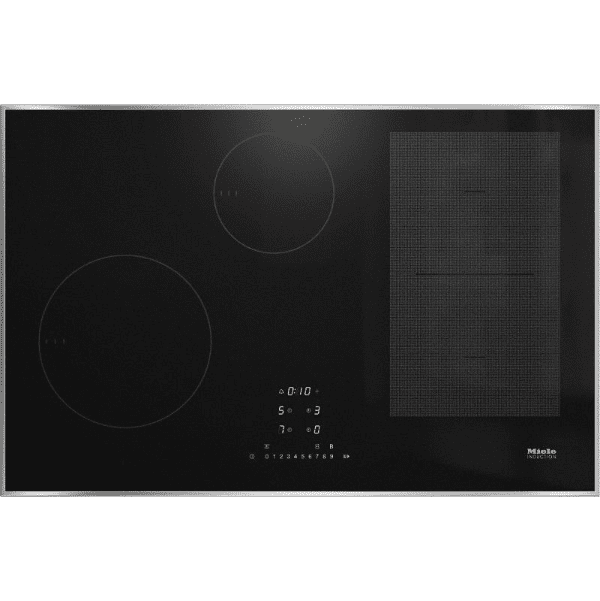 Miele 80cm 4 Zone Induction Hob KM 7474 FR Stainless Steel Surround with Black Glass Finish