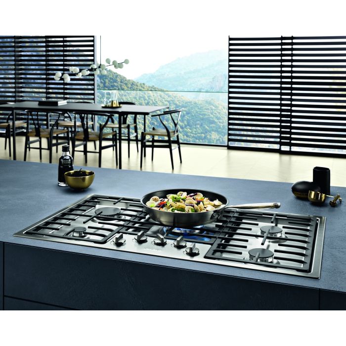 Miele 88.8cm 5 Zone Gas Hob KM 2354 Stainless Steel Finish