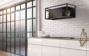 Airforce Q-BIC 120cm Wall Mounted Cooker Hood Anthracite Painted Steel with Remote Control, Smoked glass shelves