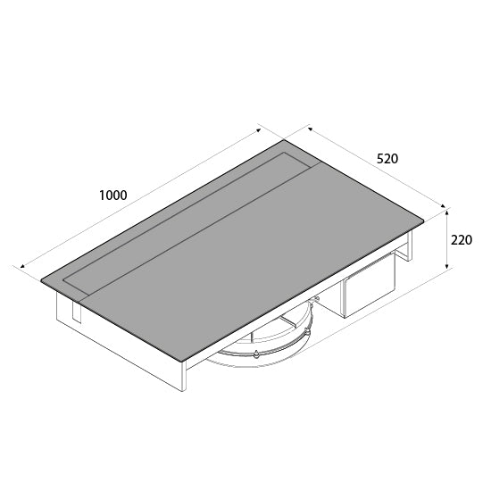 Airforce Innova Slim Pro 90cm Rear Venting Induction hob with on-board motor-Recirculating Model-5 Year Warranty