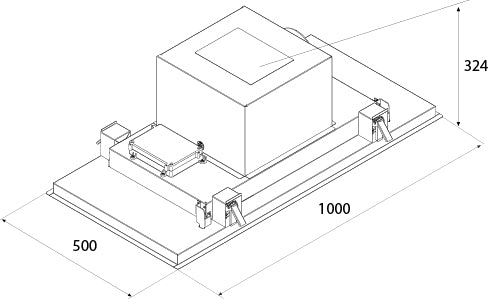 Airforce SILHOUETTE EASY UP Standard Motor 100cm Ceiling Mounted Cooker Hood with Remote Control in White Steel Finish