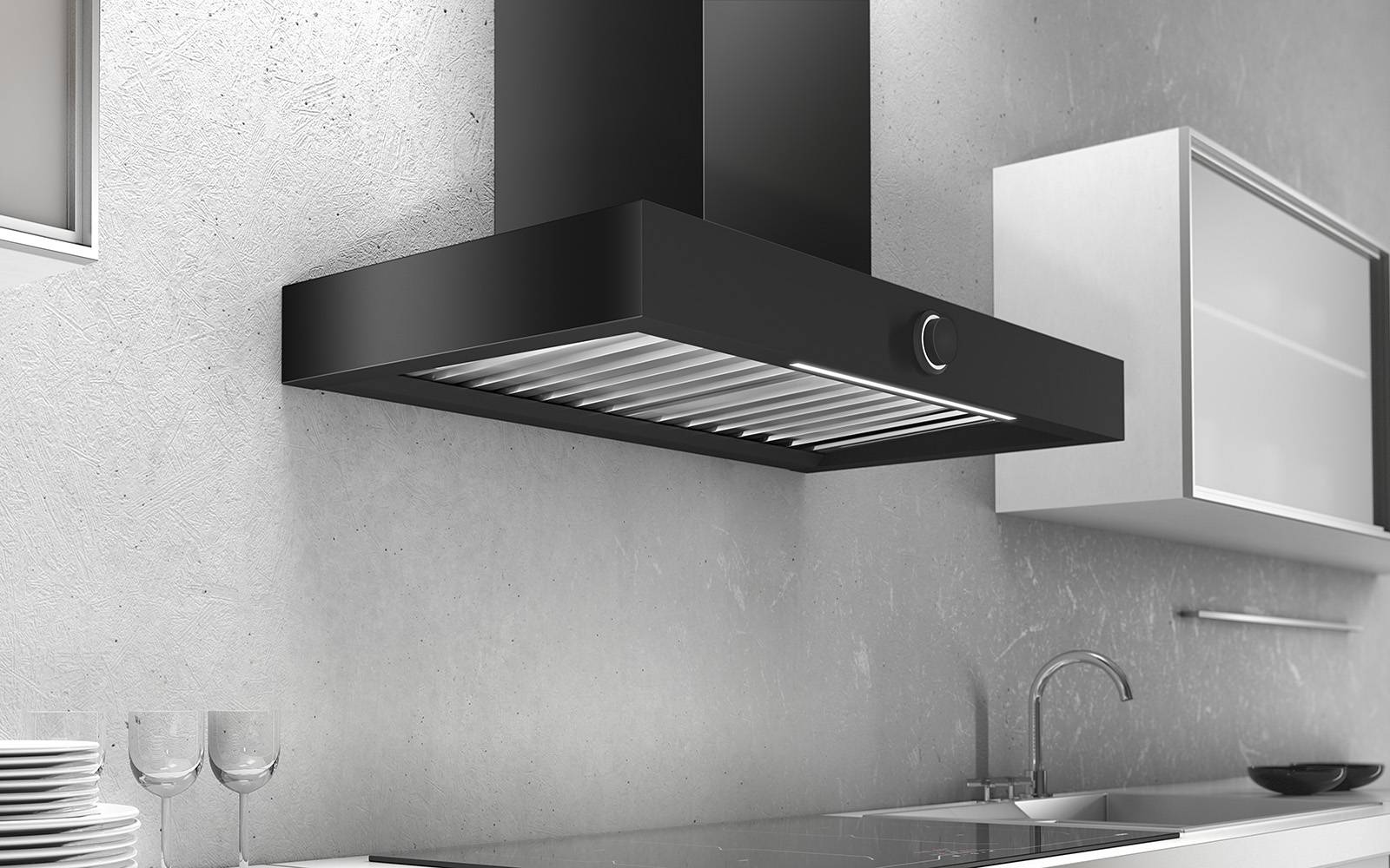 Airforce Vis Boxy 90cm Wall Mounted Cooker Hood in Anthracite with Electronic rotary Control