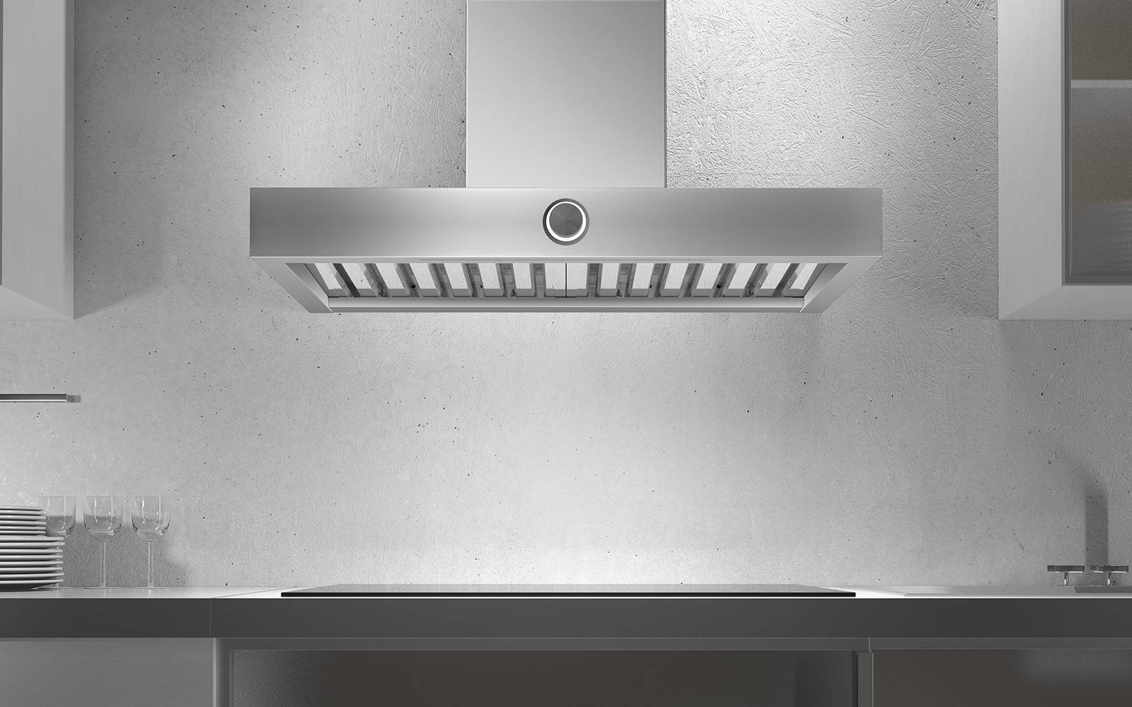 Airforce Vis Boxy 120cm Wall Mounted Cooker Hood with Electronic Rotary Control- Stainless Steel Finish