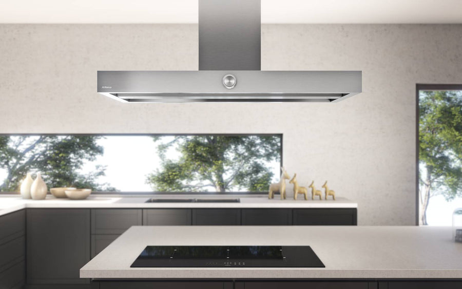 Airforce VIS BOXY NO DROP Island 120cm Stainless Steel Cooker hood with Rotary Dial Control Integra ready