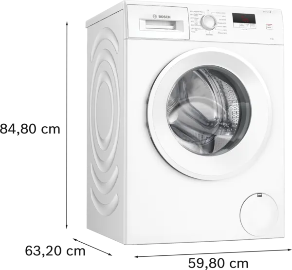 Bosch WGE03408GB Series 2 Washing machine, front loader 8 kg max. 1400 rpm white