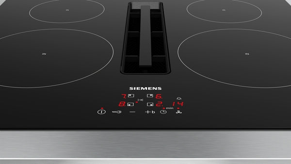 Siemens iQ300 Induction Hob With Integrated Extraction 60cm Surface Mount Without Frame EH611BE15E