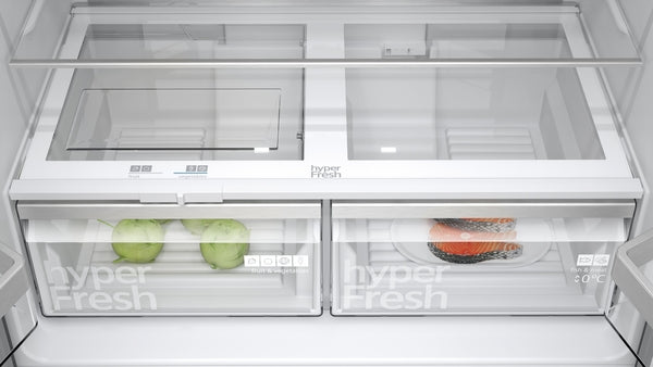Siemens iQ500 French Door Bottom Freezer Multi Door 90.5cm Black Stainless Steel KF96NAXEAG