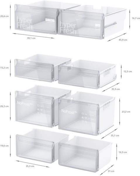 Siemens iQ300 French Door Bottom Freezer Multi Door Inox-easyclean KF96NVPEAG