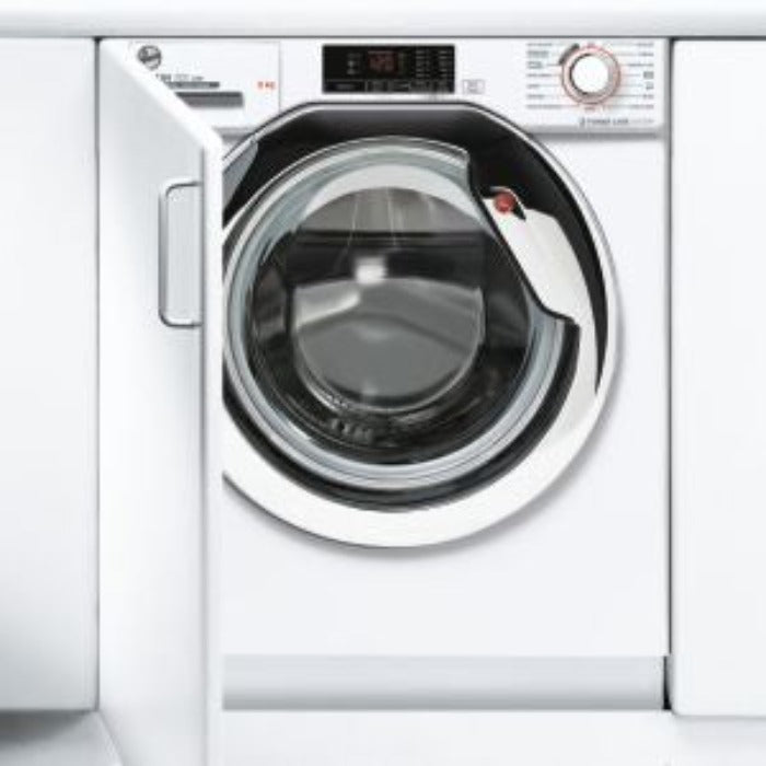 Hoover HBWS59D1ACE-80 Integrated 9kg Washing Machine-White with Chrome Door - Devine Distribution Ltd