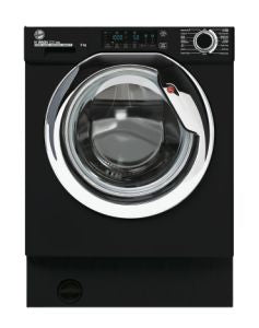 Hoover HBWOS69TAMCBE-80 60cm integrated 9kg Washing Machine- Black with Chrome Door - Devine Distribution Ltd