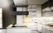 Airforce Side 100cm Island Cooker Hood with Touch Control buttons, 2 Usable shelves in Anthracite Finish