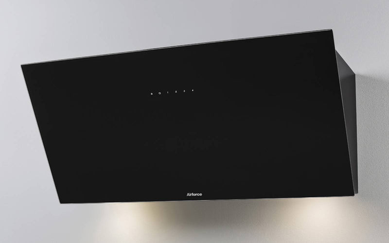 Airforce V1 90cm Angled Wall Mounted Cooker Hood- Black