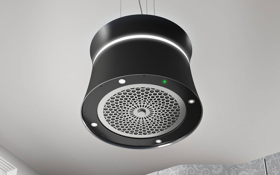 Airforce Sophie 50cm Island Cooker Crisalide Hood integra Ready- Black Painted Polymer Finish