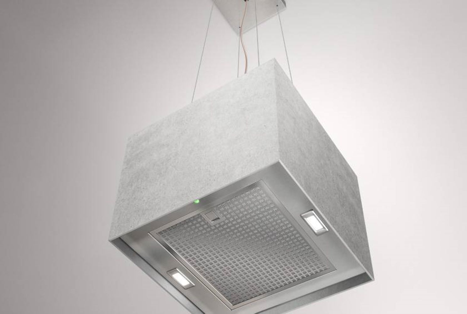 Airforce Concrete 40cm Island Lamp Cooker Hood with Integra System - Grey - Devine Distribution Ltd