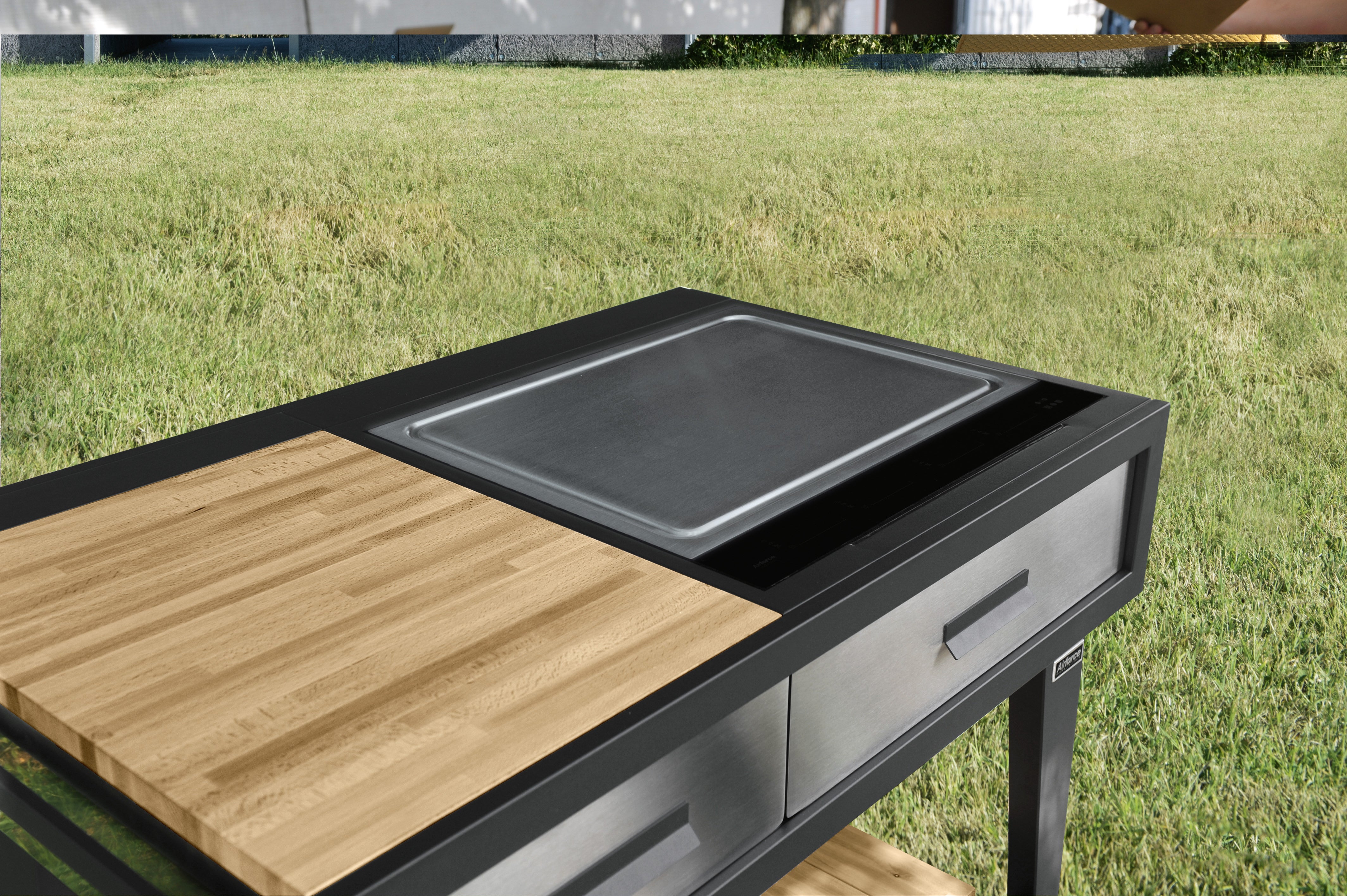Airforce E-Cook 110cm BBQ Luxury Outdoor Cooking With a 58cm Teppanyaki Induction Hob - Devine Distribution Ltd