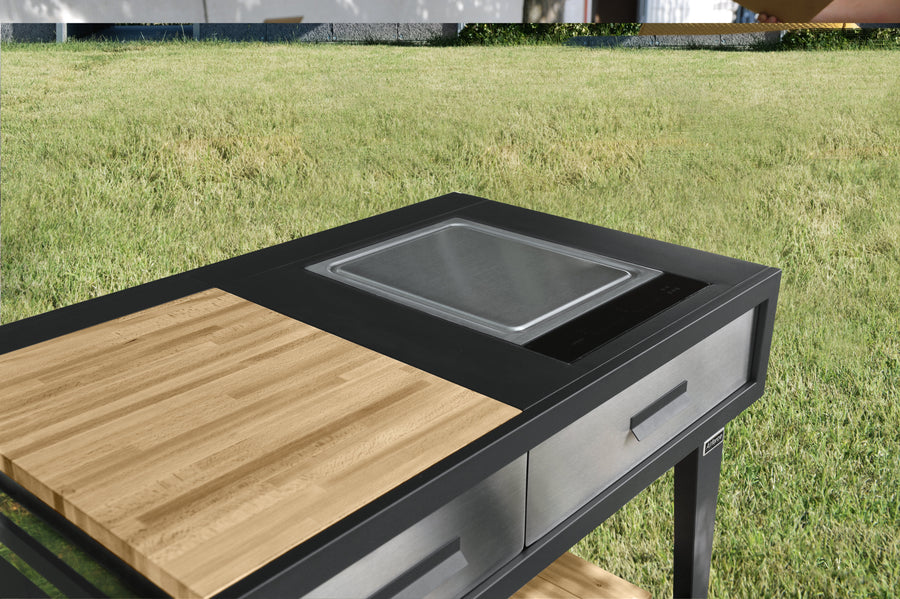 Airforce E-Cook 110cm BBQ Luxury Outdoor Cooking With a 38cm Teppanyaki Induction Hob - Devine Distribution Ltd