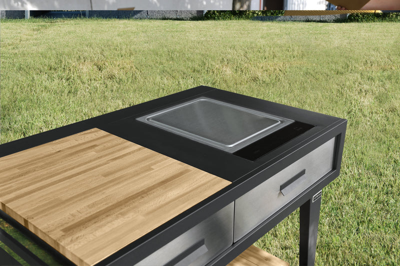 Airforce E-Cook 110cm BBQ Luxury Outdoor Cooking With a 38cm Teppanyaki Induction Hob - Devine Distribution Ltd