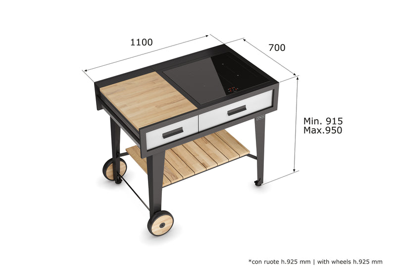 Airforce E-Cook 110cm BBQ Luxury Outdoor Cooking With 58cm Induction Hob - Devine Distribution Ltd