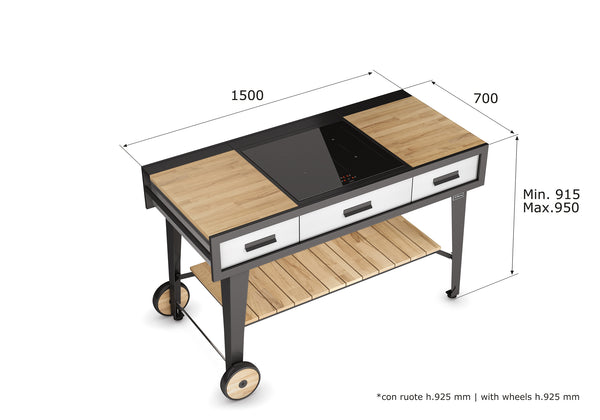 Airforce E-Cook 150cm BBQ Luxury Outdoor Cooking With a 58cm Induction Hob - Devine Distribution Ltd