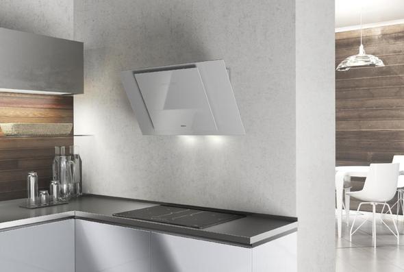 Airforce F204 90cm Automatic Angled Cooker Hood - White Glass - Devine Distribution Ltd