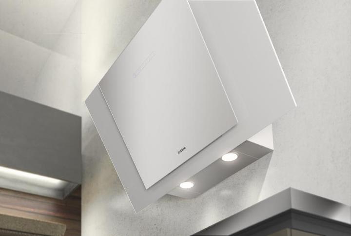 Airforce F204 90cm Automatic Angled Cooker Hood White Glass