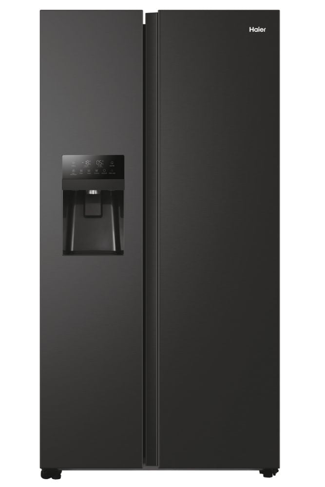 Haier HSOBPIF9183 90cm Matt Black American Fridge Freezer with Water Dispenser - Devine Distribution Ltd