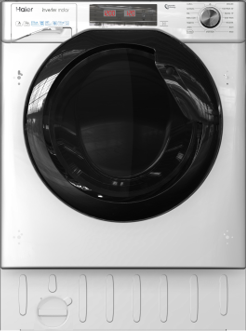 Haier  HWDQ90B416FWB-UK  9/5kg 1600spin Fully Integrated Washer & Dryer White with Black door - Devine Distribution Ltd