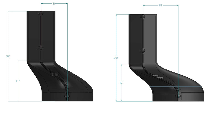Airforce KRASP001 Air outlet modification for Aspira Slim Downdraft Induction Hobs - Devine Distribution Ltd