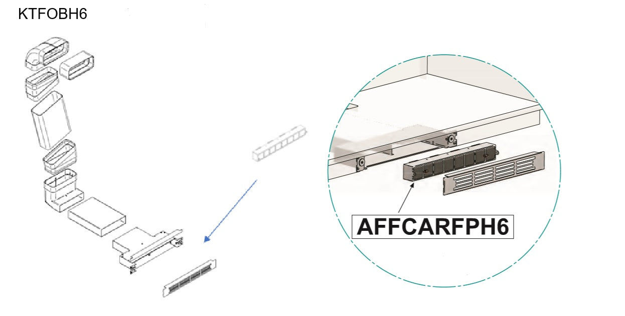 Airforce Long Life Installation Kit For Aspira Centrale G5 On-Board Downdraft Hob For  6cm-9cm Plinth Height - Devine Distribution Ltd
