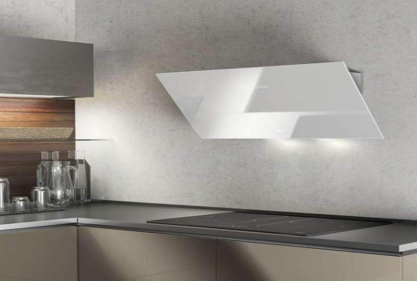 Airforce F203 90cm Automatic Angled Cooker Hood - White Glass