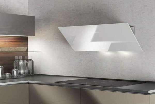 Airforce F203 80cm Angled Wall Mounted Cooker Hood- White Glass - Devine Distribution Ltd