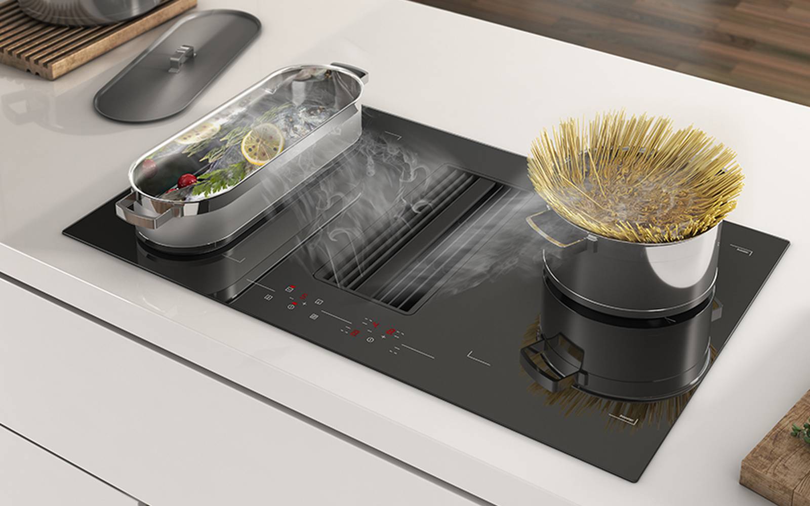 90cm Downdraft Induction Hob Airforce Aspira Centrale G5 On Board