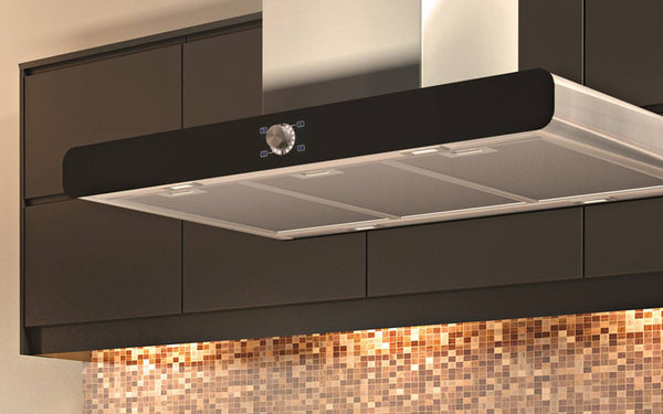 Airforce F121 Slim 90cm Island Cooker Hood - Stainless Steel & Black - Devine Distribution Ltd