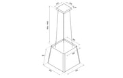 50cm Island Lamp Cooker Hood with Integra- Airforce F164 - St/Steel Technical Drawing 