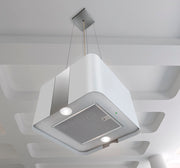 Airforce F181 45cm Integra Ready Island Cooker Hood Satin White Finish - Devine Distribution Ltd
