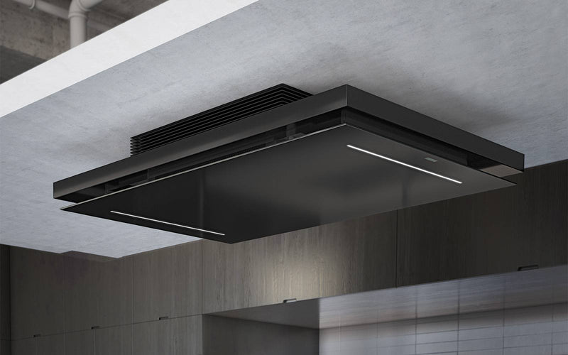 Airforce F207 F 90cm Island Cooker Hood with Remote Control with Complete Black Finish