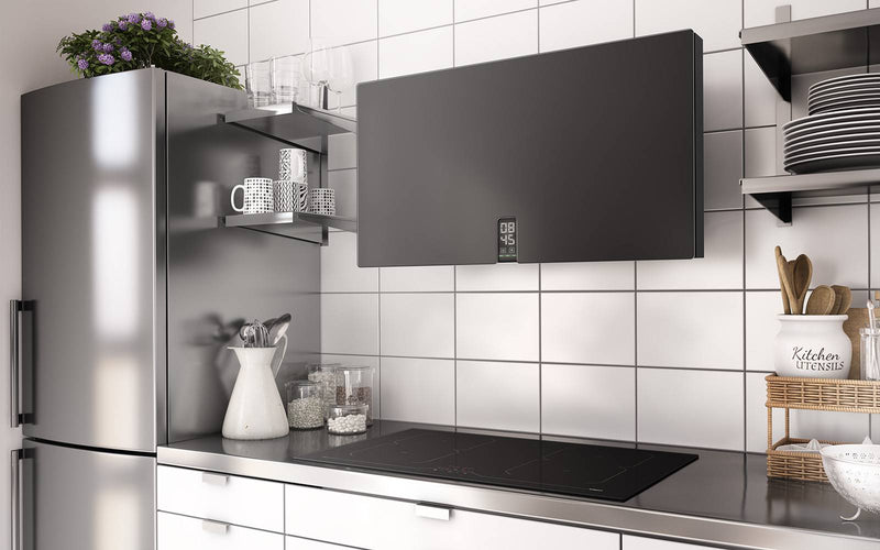 Airforce Fulltime Wall Mounted Cooker Hood 90cm Matte Black Glass - Devine Distribution Ltd
