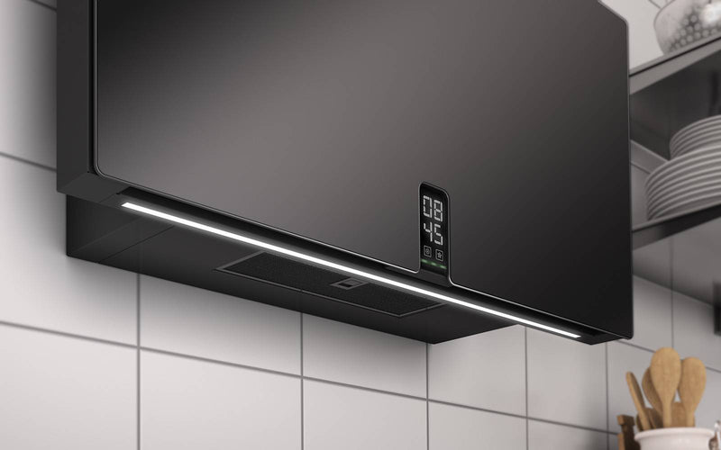 Airforce Fulltime Wall Mounted Cooker Hood 90cm Matte Black Glass - Devine Distribution Ltd