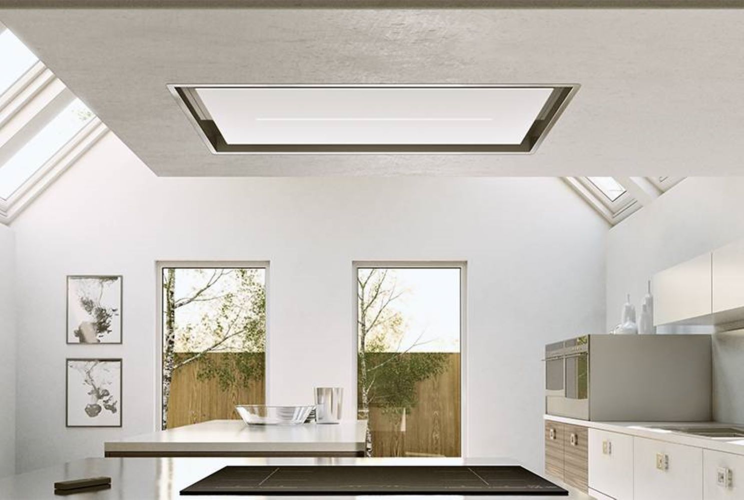 Airforce Sinergia 100cm Premium Ceiling Cooker Hood - Stainless Steel and Glass - Devine Distribution Ltd