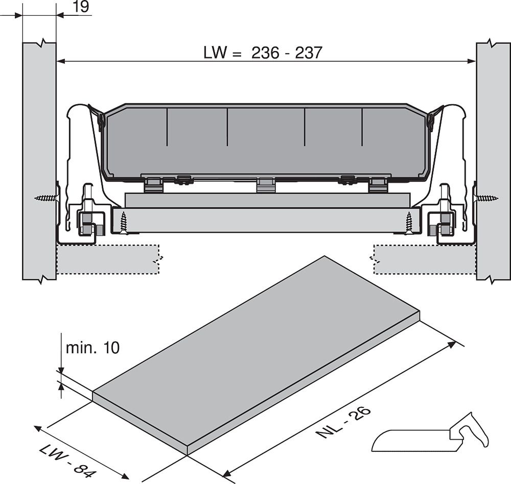 ORGA-LINE Bottle Tray D550 x W300  Z48.30B0I7 - Devine Distribution Ltd